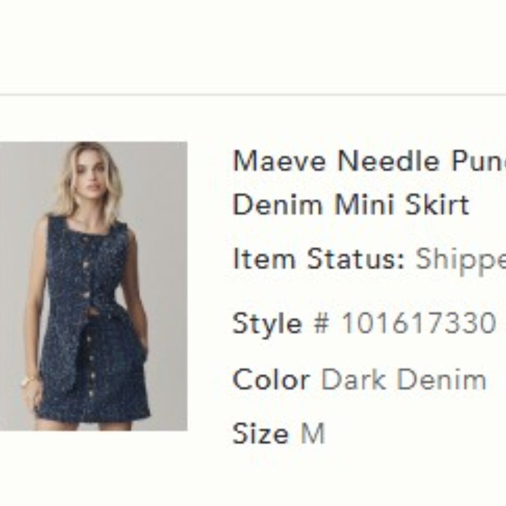 NWOT Anthropologie Maeve Cotton Tweed Mini Skirt - Picture 2 of 4